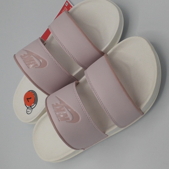 NWT NIKE WOMENS OFFCOURT DUO SLIDES SANDALS BARELY ROSE SIZE 7 - Picture 7 of 10